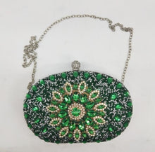 Load image into Gallery viewer, Oval gem Clutch bags
