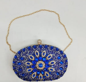 Oval gem Clutch bags