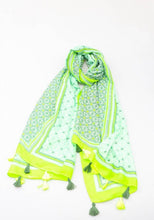 Load image into Gallery viewer, Patterned print scarves with tassels
