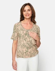 Signature floral abstract print top